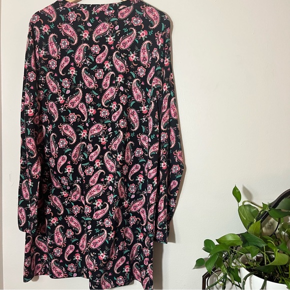 Lands End Long Sleeve V-Neck Tunic w Pockets size Large - Picture 2 of 12